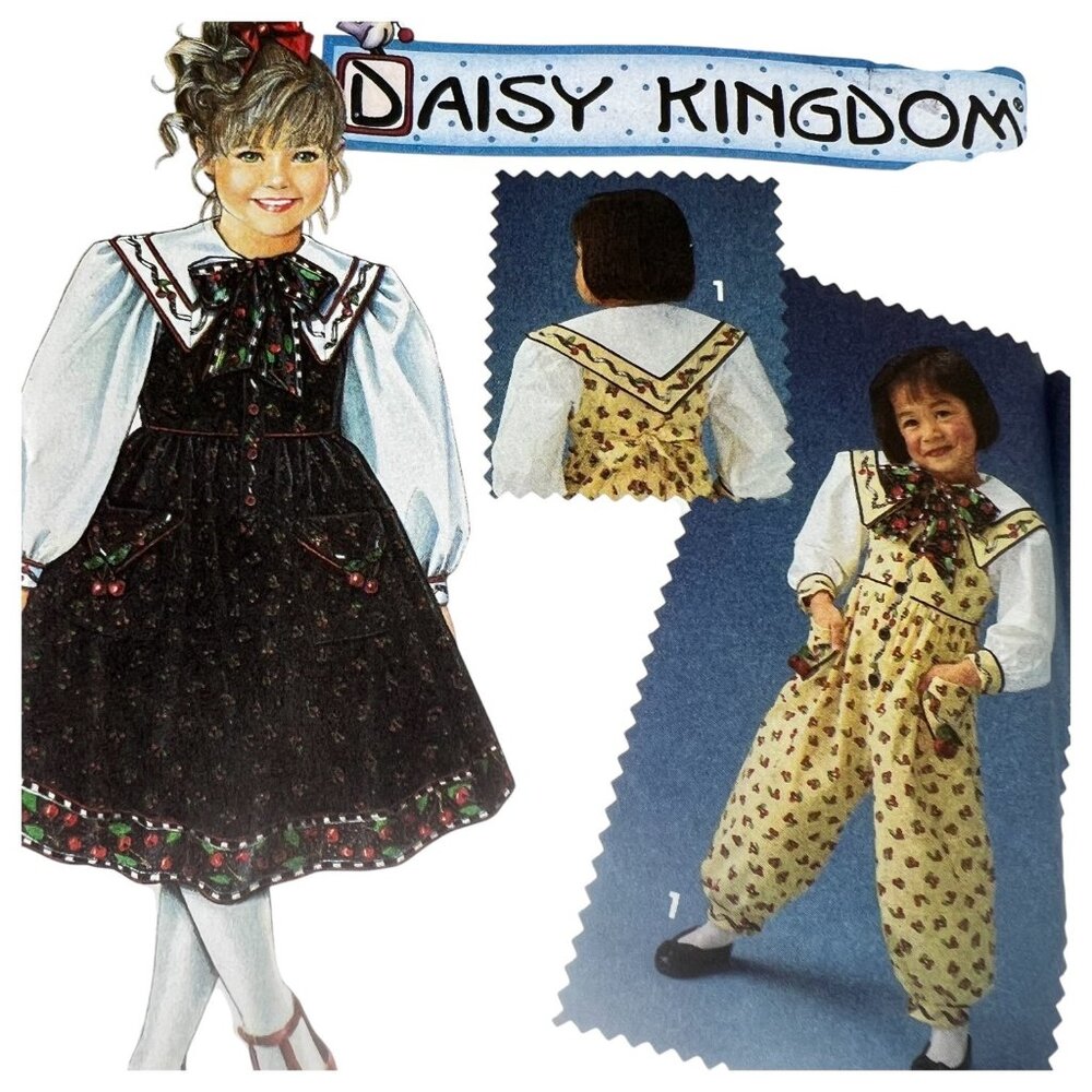 Simplicity 8590 Daisy Kingdom Sewing Pattern Girl Dress Jumpsuit Size AA 2 3 4